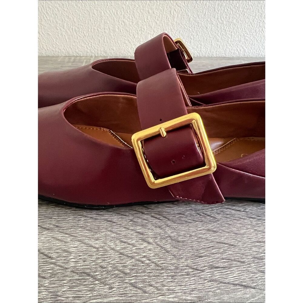 New Franco Sarto Square Toe Mary Jane Flats Buckle Balletcore Shoes Womens 9M - Picture 5 of 6